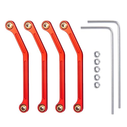 RC Links Linkage Compatible with Kyosho for MINI-Z 4X4 for Jimny 32523 1/18 RC Crawler Truck Car Upgrade Parts 4PCS Metal Steering Linkage Link Rod(Red) - color: Red