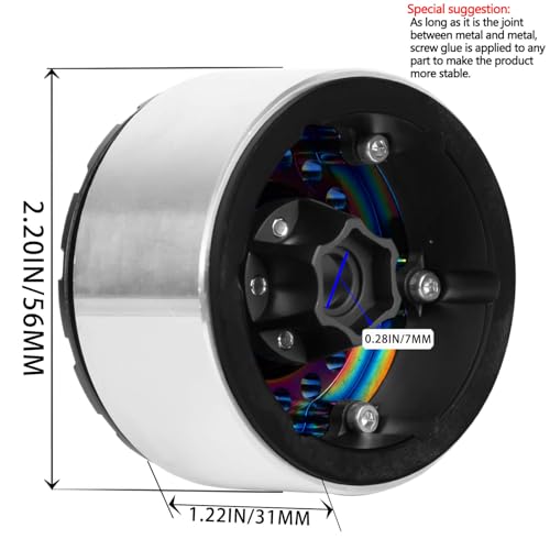 RC 1.9”Wheel Rims for 1/10 SCX10 90046 AXI03007 TRX4 TRX6 VS4-10 Gen7 Gen8 MST CFX D90 RC Crawler,1.9 Beadlock Super Heavy Brass & Aluminum Deep Dish Wheel Rims(4PCS) Colour - color: Colour/4pcs