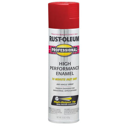 Rust-Oleum 7564838-6PK Professional High Performance Enamel Spray Paint, 15 oz, Gloss Safety Red, 6 Pack - color: Gloss Safety Red, size: 15 Ounce (Pack of 6)