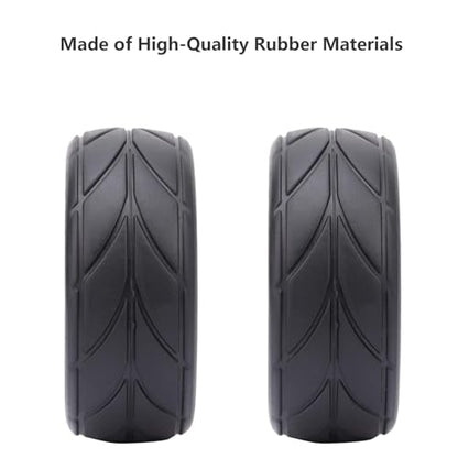 Set of 4 Rubber Tires Compatible with 1/10 Traxxas Tamiya HPI HSP RC Vehicle Tires TT02 TT01 RS4 Road Racing Touring Car (Color C) - color: Color C