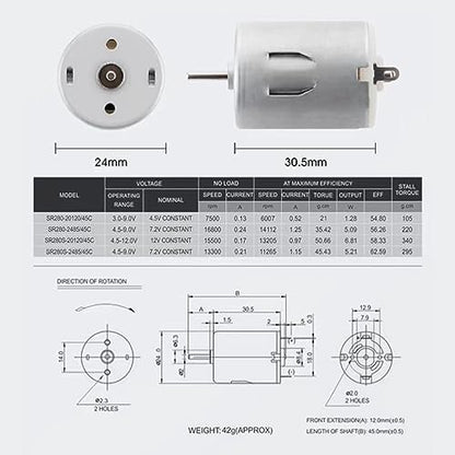 5Pcs DC Motor 3-12V Motor Electric Motor 280 Motor Micro Mini Motor Hobby Motor for RC Car Boat Airplane Toys DIY Hobby Science Project