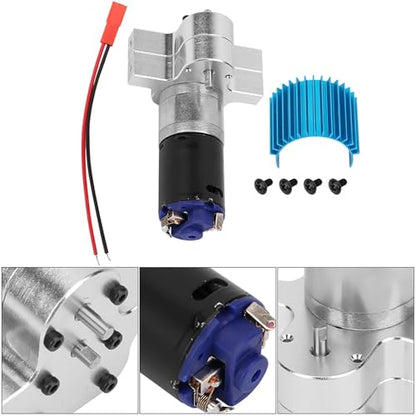 RC Transfer Case, Metal Transfer Case with 370 Brush Motor 8x5.3x4cm/3.15x2.09x1.57in RC Drive Gearbox Upgrades Parts for C14 C24 B14 B24 B16 B36