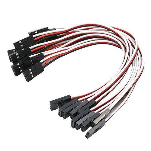 55Pcs 6Sizes Male to Female 3 Pin Servo Extension Wire Cable Compatible for Futaba JR RC Servo Extension Connection Control Parts