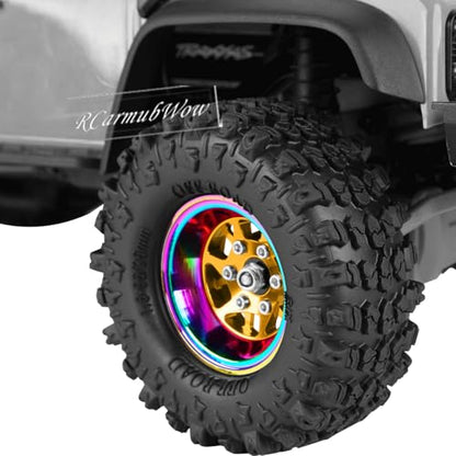 RC 1.3" Beadlock Wheels 1.3 rc Wheels for RC Crawler 1/18 TRX4M,1/24 SCX24,Alloy Aluminium 1.3 Beadlock Wheels 1.3 rc Rims,4pcs,Yellow - color: Yellow(4pcs)