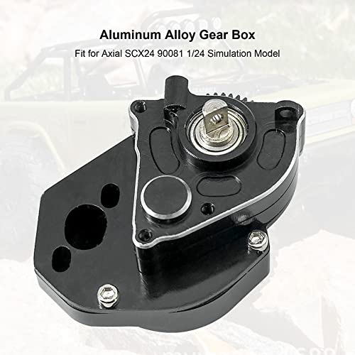 Transmission Gearbox with Gear Fit for 1/24 Axial SCX24 RC Crawler Aluminum Alloy Black