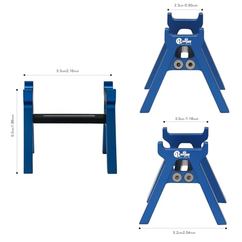 RC Car Stand Aluminum Alloy RC Car Static Display Stand RC Work Stand for 1/18 1/24 TRX4M FCX18 SCX24 FCX24 RC Car Upgrade Parts (Blue) - color: Blue