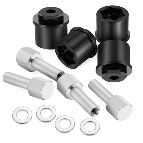 4Pcs RC Front Wheel Hex Adapter Extenders + 15mm Offset Extension Hex Drive Adapter Combiner Coupler Wheel Wideners for 1/10 Tamiya Clod Buster-4×4×4 RC Upgrades
