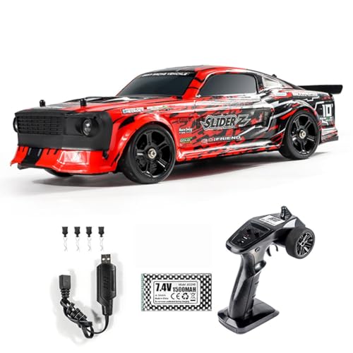 WPLDEWAN RC Drift Car with Gyro 1/14 Hobby RC Car Off Road Fast | Remote Control Truck Drifting 4WD High Speed 40 KM/H 390 Motor Gyroscope Full Proportional Metal Chassis Ball Bearing