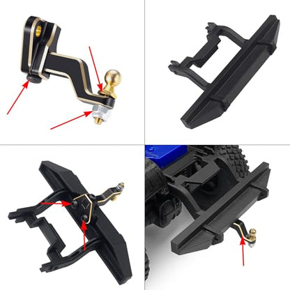1/18 TRX4M RC Brass Tow Trailer Hitch Receiver Kit 9g / Set | RC Trailer Hitch Receiver Kit Compatible with TRX4M TRX4-M Defender 1/18 RC Crawler Car Upgrades Parts