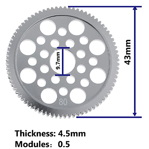 ShareGoo Metal 48P Spur Gear 80T Compatible with Sakura D3 CS S XI XIS 1/10 Drift RC Racing Car