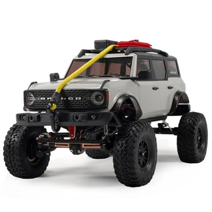 2pcs 280mm Elastic Strap Escape Rope Kinetic Winch Strap with Rescue Trailer Hook for 1/18 1/24 RC Crawler Car TRX4M High Trail SCX24 FCX24 (Yellow) - color: Yellow