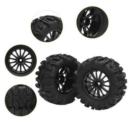 RC Car Tires and Wheels, daitoku 12mm Hex RC Truck Tires for TRAXXAS Rlaarlo 1/16 E-Revo HSP 94186 16208 16209 16210 WLtoys 144001 MJX16208 HBX94828 GRM16 1/16 RC Truck