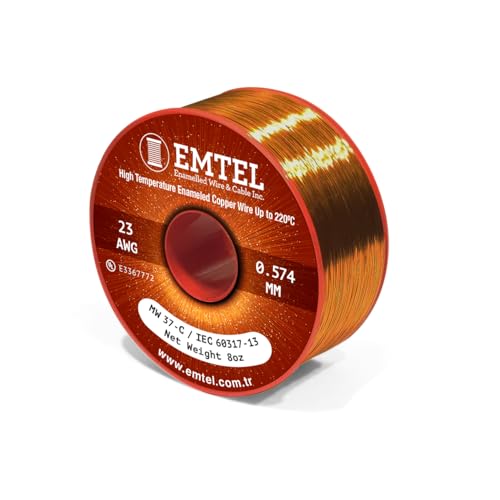 23 AWG - 8 oz (315 feet) Magnet Wire - Enameled Copper Wire for Electrical Motor Transformer Magnetic Coil 220°C (428°F) Thermal Class - Double Insulated Winding Wire - style: 23 AWG