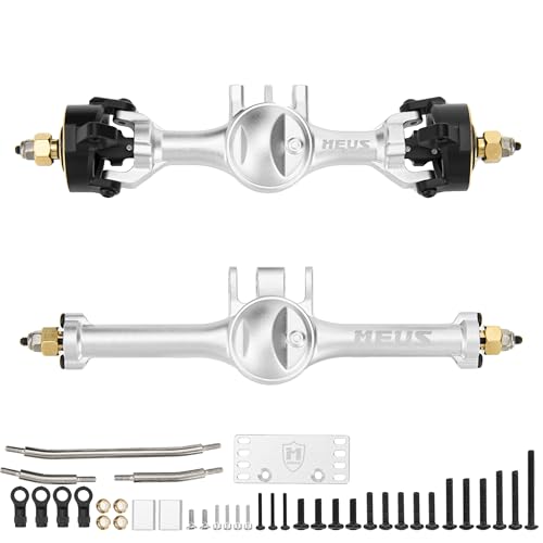 MEUS RACING 5mm ISO V2 TRX4M Axles with Adjustable Servo Mount for TRAXXAS 1/18 TRX4M RC Crawler (Silver) - color: Silver