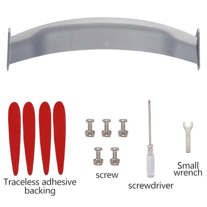 Mini Spoilers for Cars 11.8Inch Universal Auto Car Tail Wing Silvery Texture Cool Decoration Non-Punching Tiny Trunk Spoiler Automotive Exterior Accessories RC Car Modified Parts - style: Silvery