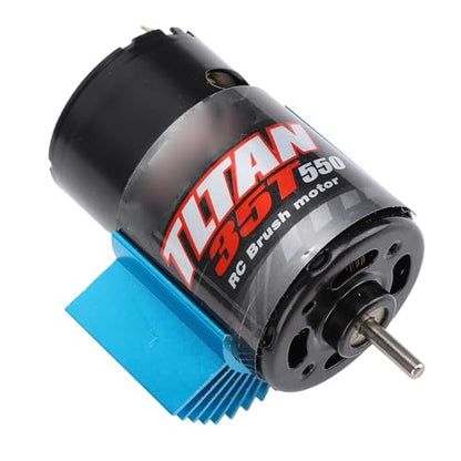 Alomejor 550 RC Car Motor, Brushed Motor with Cooling Fan and Heat Sink, for Axial SCX10 HPI JL 90046 Slash 1:10 RC Crawler (35T) - size: 35T