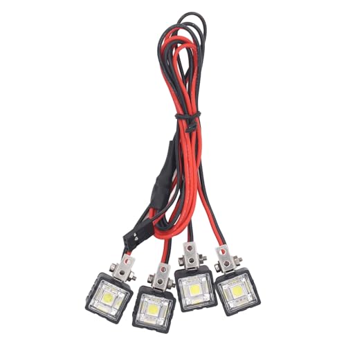 RC LED Lights, RC Car Lights White Lighting High Brightness LED Headlight RC Car Front for Axial for SCX10 90046 for Redcat RC Light Bar for 1:10 RC Crawler (4LED) - size: 4LED