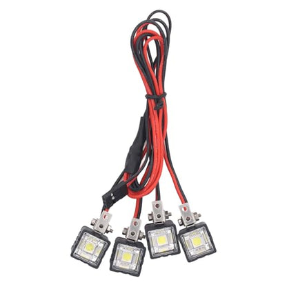 RC LED Lights, RC Car Lights White Lighting High Brightness LED Headlight RC Car Front for Axial for SCX10 90046 for Redcat RC Light Bar for 1:10 RC Crawler (4LED) - size: 4LED