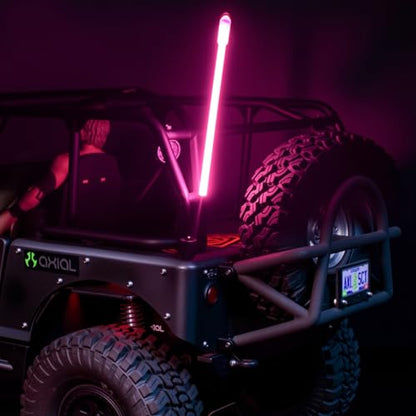 1/10 RC Car Light,LED Light Bar, Taillight,Flexible Strip Tube Whip Light,Antenna Lights for 1/8 Tamiya Losi HPI Rustler Axial TRX4 SCX10 Car Truck Crawler Upgrade Parts (Pink) - color: Pink