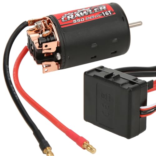 Surpass 550 Brushed Motor and BCD80A ESC High Combo for 1/10 RC Crawler Car Black Red 2 Units