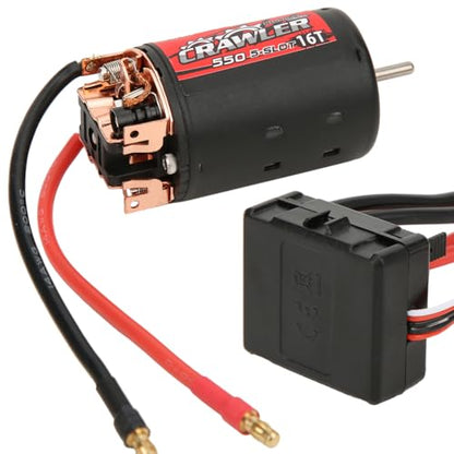 Surpass 550 Brushed Motor and BCD80A ESC High Combo for 1/10 RC Crawler Car Black Red 2 Units