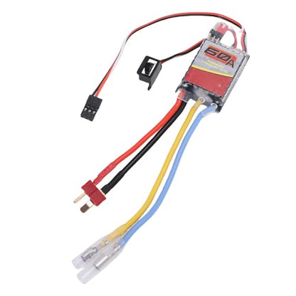 Zunate 60A Brushed ESC with T Plug for 540 550 380 370 Motors - Electronic Speed Controller for 1/10 1/12 /16 RC Cars, Trucks, Boats & Crawlers