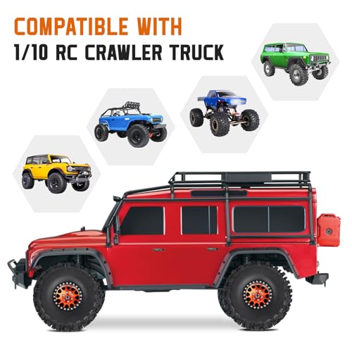 120mm 4.72'' Tall 1.9 Mud Slingers Tires Super Grip and 1.9 Beadlock Wheels Aluminum 1.9 Beadlocks for FCX10 TRX4 Axial SCX10 II UTB18 Capra 4WS Redcat Gen8 Gen7 VS4-10 1/10 RC Crawler Car (Color D) - color: Color D