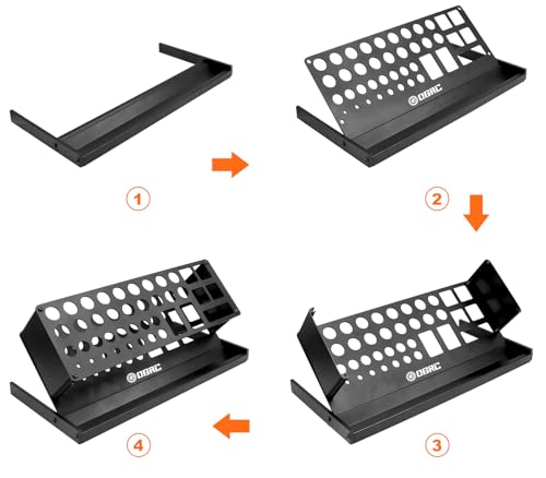OGRC Screwdriver Storage Rack Organizer Holder RC Repair Tool Shelf | Aluminum Alloy, 41 Hole Double Layer, 45° Tilt Open Design, Hand Tools Storage, for Desktop Workbench Home Workspace