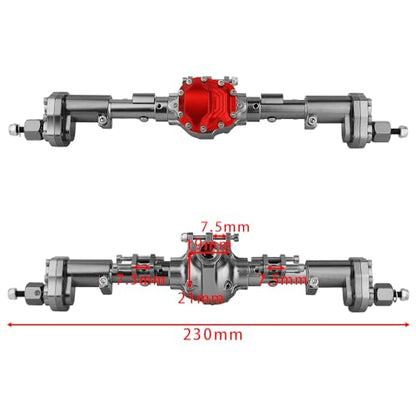 CNC Anodized Complete Front & Rear Portal Axle for 1/10 RC Crawler Car Axial SCX10 II Deadbolt 90046 90047 SCX10 90028 90027 Metal Upgrade Parts (Titanium) - color: Titanium