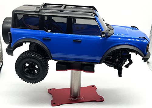 RC Car Work Stand Mat Repair Workstation Aluminum 360 Rotation Height Body Mounts for 1/16 1/18 1/24 SCX24 TRX4M Scale Cars Trucks RC car Display Stand (red) - color: Red