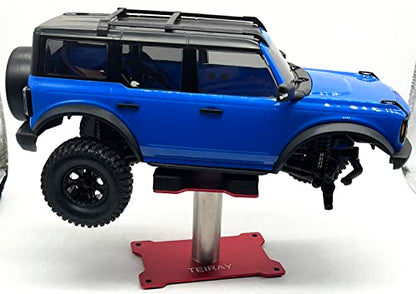 RC Car Work Stand Mat Repair Workstation Aluminum 360 Rotation Height Body Mounts for 1/16 1/18 1/24 SCX24 TRX4M Scale Cars Trucks RC car Display Stand (red) - color: Red