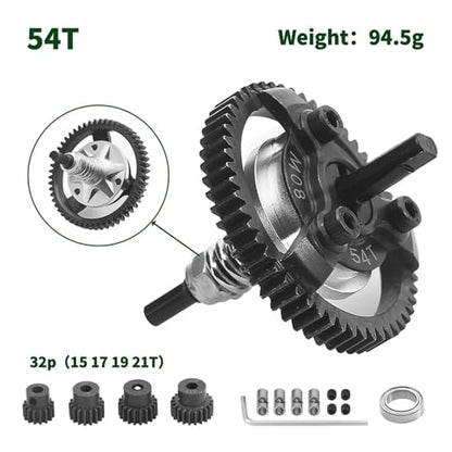 M0.8 50T 52T 54T 56T Steel Spur Gear Slipper Clutch And Pinion For 1/10 RC Car Upgrade Parts(54T) - color: 54T