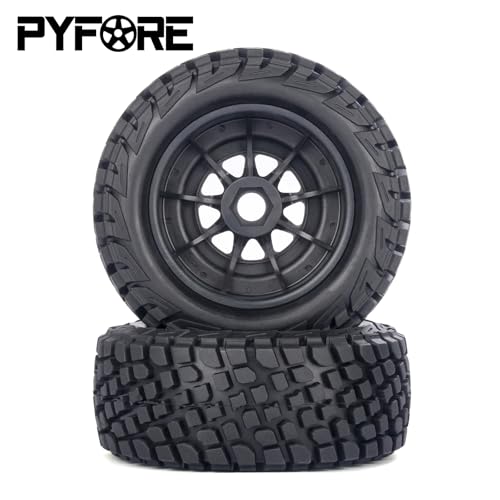 1/7 Mojave Desert Short Course Truck Tires Wheel Compatible with TRAXXAS UDR Off-Road Buggy Tire 17MM Adapter Wearable FS 336184 RC Model Car (Black) - color: Black