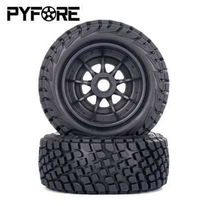 1/7 Mojave Desert Short Course Truck Tires Wheel Compatible with TRAXXAS UDR Off-Road Buggy Tire 17MM Adapter Wearable FS 336184 RC Model Car (Black) - color: Black