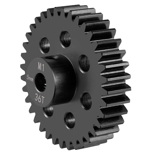 Steel M1 Pinion Gear 36T 5mm Shaft Motor Gears for 1/8 1/10 RC Brush | Brushless Motor Electric Car/Truck Part - size: 36T