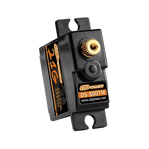 2PCS 21G Mini Digital Servo, Steering Gear Full Metal Gear Micro RC Servos Motor Kit with 25T Servo Horn for 1/18 1/16 1/14 RC Car Model Boat Fixed-Wing Helicopter Airplane Robot Toy