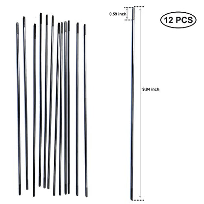 M3 9.84Inch Pushrod Connector 304 Stainless Steel Rod Linkage DIY Parts for RC Model Airplane Helicopter Boat Car 12Pcs - size: M3x9.84"