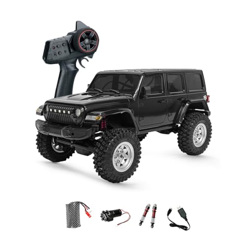 1/18 Scale 4WD RC Crawler, Full Proportional Off Road Remote Control Truck with LED Lights, Waterproof ESC, High Torque Motor, All Terrain RC Drift Vehicle Model for Adults - size: 1 Battery
