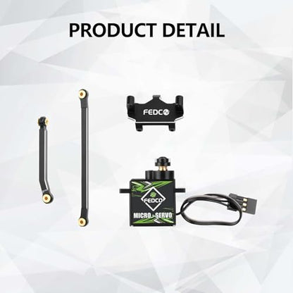 CR18P Servo Upgrade 1kg Metal Gear Servo with 20T Servo Arm Steering Link Servo Mount Steering Set for HobbyPlus Arktos 6x6 Furitek FX118 CR18P Upgrades 1/18 RC Crawler