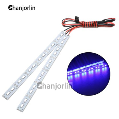 RC Car 24 LEDs Chassis Lights Strip Aluminum LED Lamp 6V Accessories for 1/8 1/10 1/16 RC Truck Tank Crawler Buggy Car HPS HPI Tamiya SCX24 TRX4 TRX6 Slash Rustler Redcat 4WD (Blue) - color: Blue