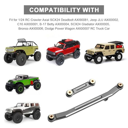 Aluminum Steering Rod Tie Links Set High Tightening Linkage for 1/24 RC Crawler Axial SCX24 Gladiator Deadbolt C10 Bronco B17 Upgrades