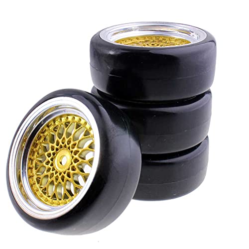 1/10 Drift Wheels Tires Set, Diameter 62mm RC Car Road Wheels and Tires with 12mm Hex RC Drift Car Tires Offset 3/6/9mm Fit for HSP HPI Sakura RC Car Accessories (Color : Offset9mm) - color: Offset9mm