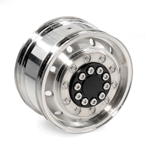 1/14 RC Weighted Metal Front Wheel Rim for Tamiya Tractor Dump Truck | Counterweight wheel upgrade, tractor dump truck builds, C-type metal hub, - color: Front Wheel 1PCS