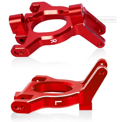 RC Alloy Aluminium Front Steering Blocks & Caster Blocks & Rear Stub Axle Carriers Upgrades Part for 1/10 Kraton 4S BLX,Outcast 4S BLX,1/8 Mojave 4S BLX,Red - color: Red(1set)