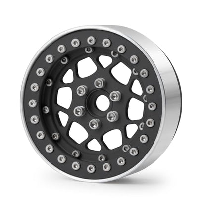 4PCS 1.9" Beadlock Wheels Rims Set, Matte Black | Aluminum Alloy, Upgrade Parts, For 1/10 Axial SCX10 CC01 D90 TRX4, RC Crawler Car - color: Matte Black