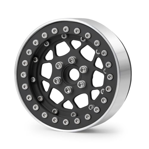4PCS 1.9" Beadlock Wheels Rims Set, Matte Black | Aluminum Alloy, Upgrade Parts, For 1/10 Axial SCX10 CC01 D90 TRX4, RC Crawler Car - color: Matte Black