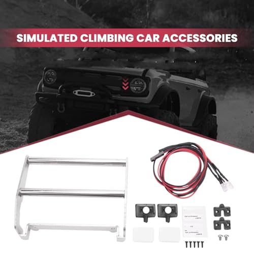 Rc Bumpers Compatible with Traxxas for TRX4 K5 for Blazer 1/10 RC Crawler Car Metal Front Bumper with Light Upgrade Accessories