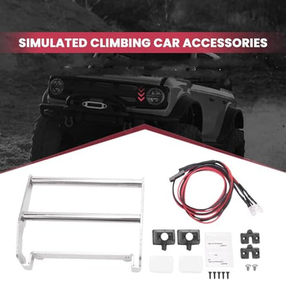 Rc Bumpers Compatible with Traxxas for TRX4 K5 for Blazer 1/10 RC Crawler Car Metal Front Bumper with Light Upgrade Accessories