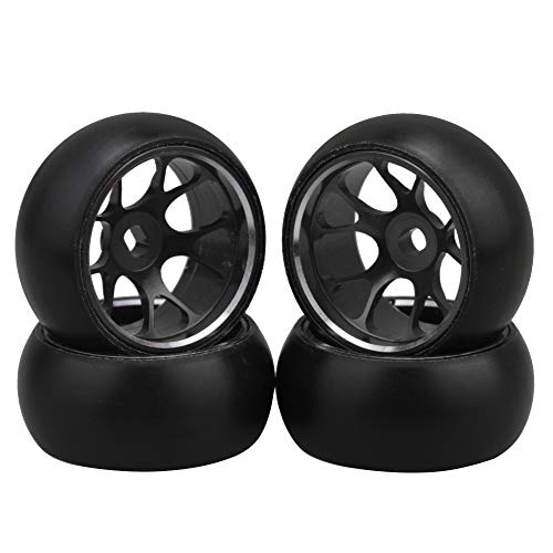 Lovermusic 4pcs 25x11MM RC 1:28 Drift Tires Black Mesh Wheel Hub Replacement for WL 1/28 K969 K989 P929 Upgrade Parts