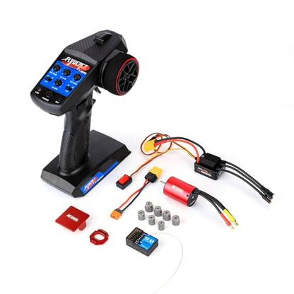 4 Channel RC Transmitter Receiver & 2840 Brushless Motor 5000KV & 35A ESC & 40CrMo Pinion Gear Set & Motor Mount & Adapter Cable RC Controller for Losi 1/12 Racecar & ARRMA Typhon Granite Mojave Grom - size: 5000KV